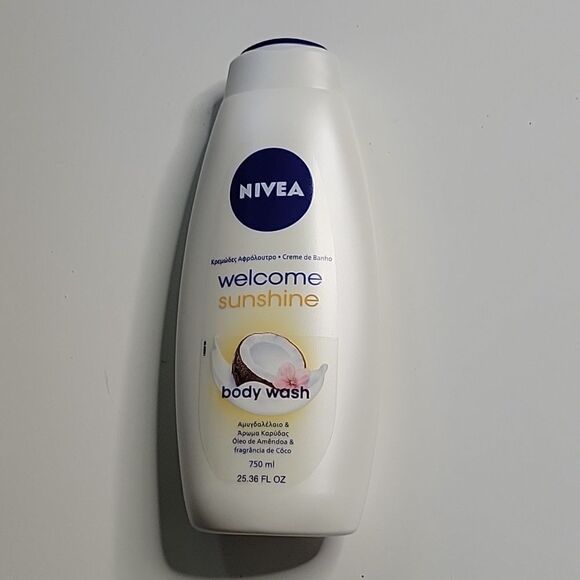 NIVEA GERMANY HUGE 25 OZ WELCOME SUNSHINE COCONUT TROPICAL pH balanced Body Wash - Picture 1 of 8